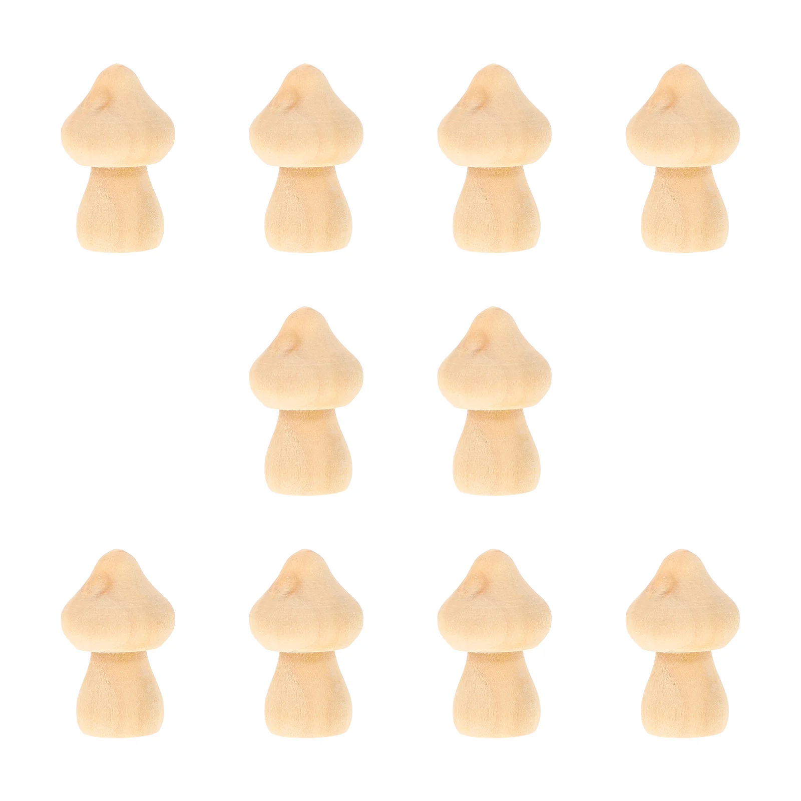 

10PCS Wooden Doll Mushroom Wooden Ornament Craft Children Mushroom
