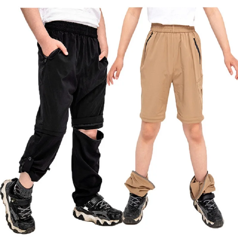 

Summer Spring Quick-Drying Detachable Girls Boys Pants Waterproof Sporty Children Climbing Trousers Kids Outfits For 105-170cm