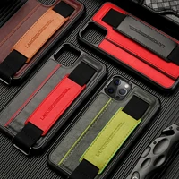 langsidi luxury wristband genuine leather case for iphone 12 pro 13 pro max 11 xs xr 8 plus shockproof multi function carcasa