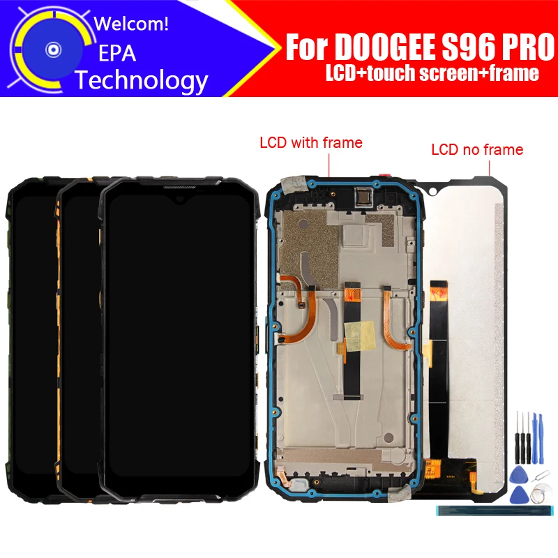 Pantalla LCD DOOGEE S96 PRO de 6,22 pulgadas, digitalizador de pantalla t&aacute;ctil, montaje de marco, LCD 100% Original, digitalizador t&aacute;ctil para S96 PRO, herramientas-0