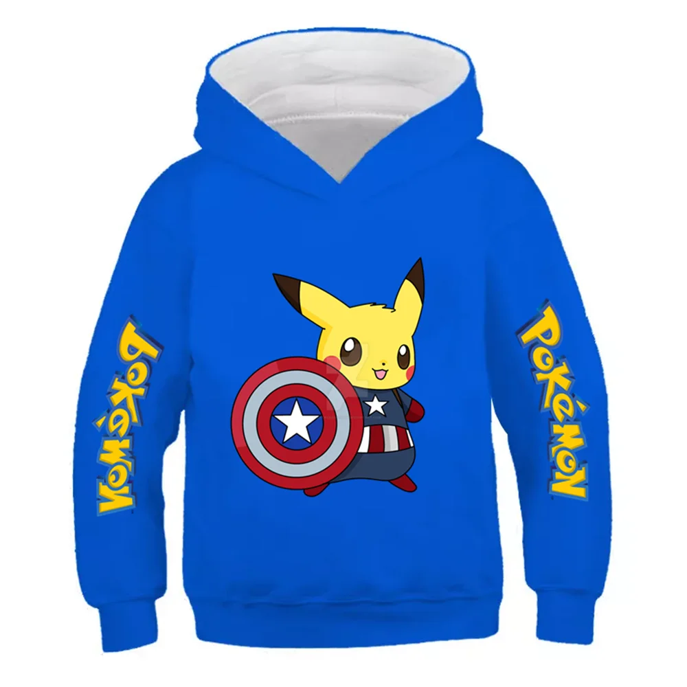 Детские свитшоты с покемоном для девочек и мальчиков на зиму весну хлопковые