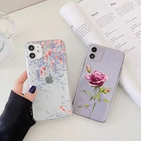 spring bloom flowers phone case for iphone x xr xs max 13 12 11 pro max 7 8 plus se 2020 retro soft clear transparent back cover