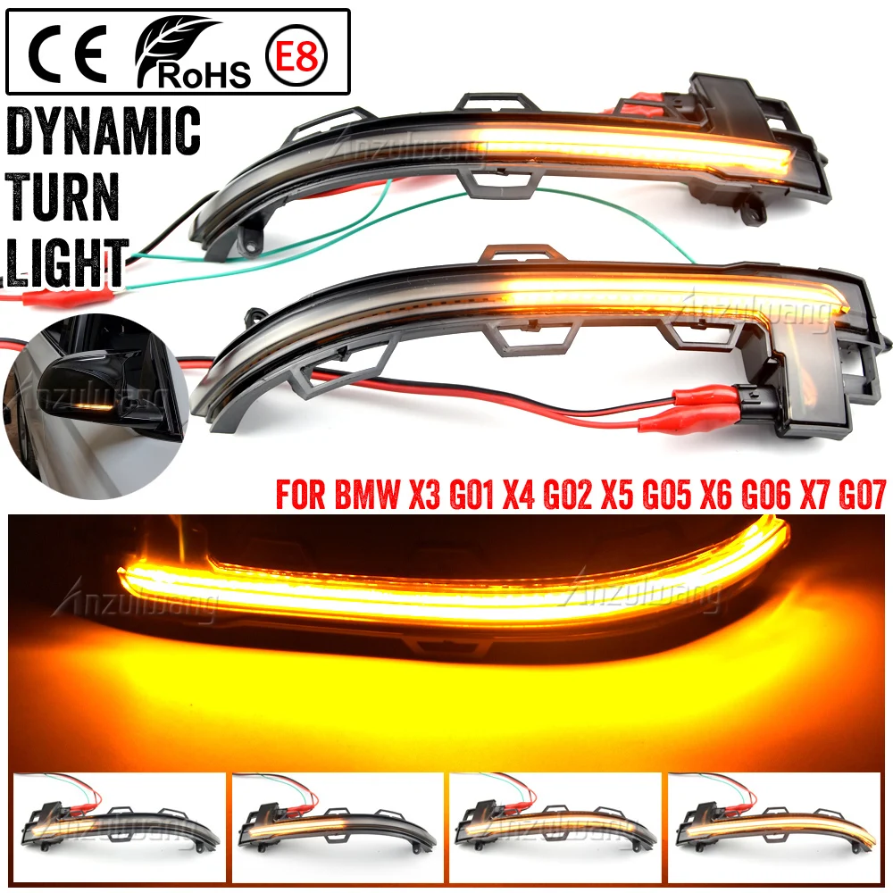 

2 шт. для BMW X3, X4, X5, X6, X7, G01, G02, G05, G06, G07, динамический поворотный сигнал, светодиодная подсветка Rline, Touran, зеркальный свет 2018, 2019, 2020