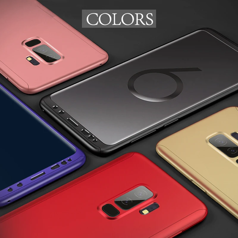 360 Full Protection Case For Samsung Galaxy S7 S7edge S8 S9 Plus Note 8 Slim Hard Shockproof Back Cover With Screen Film |
