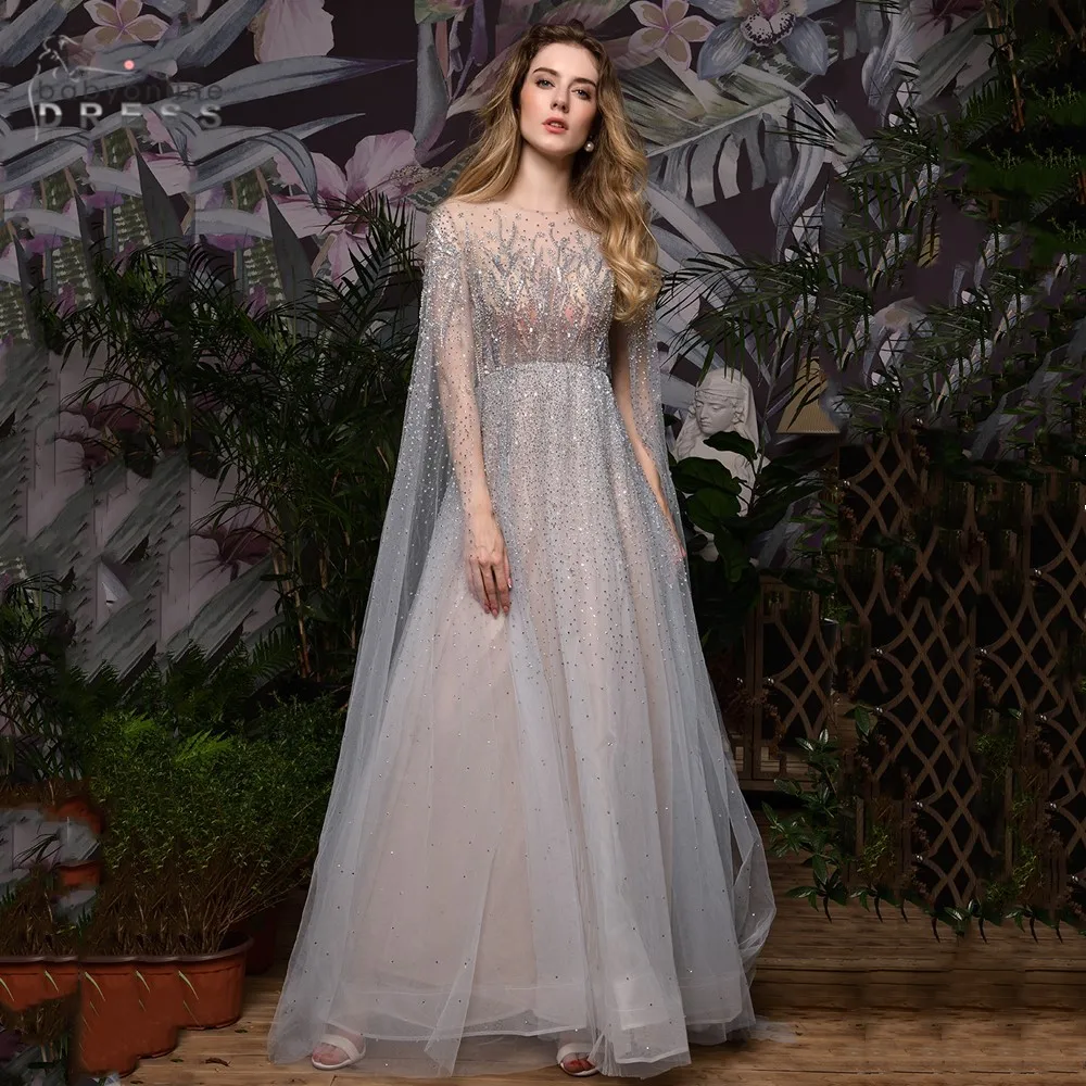 Женское длинное вечернее платье из тюля кружевное ТРАПЕЦИЕВИДНОЕ ПЛАТЬЕ бальное