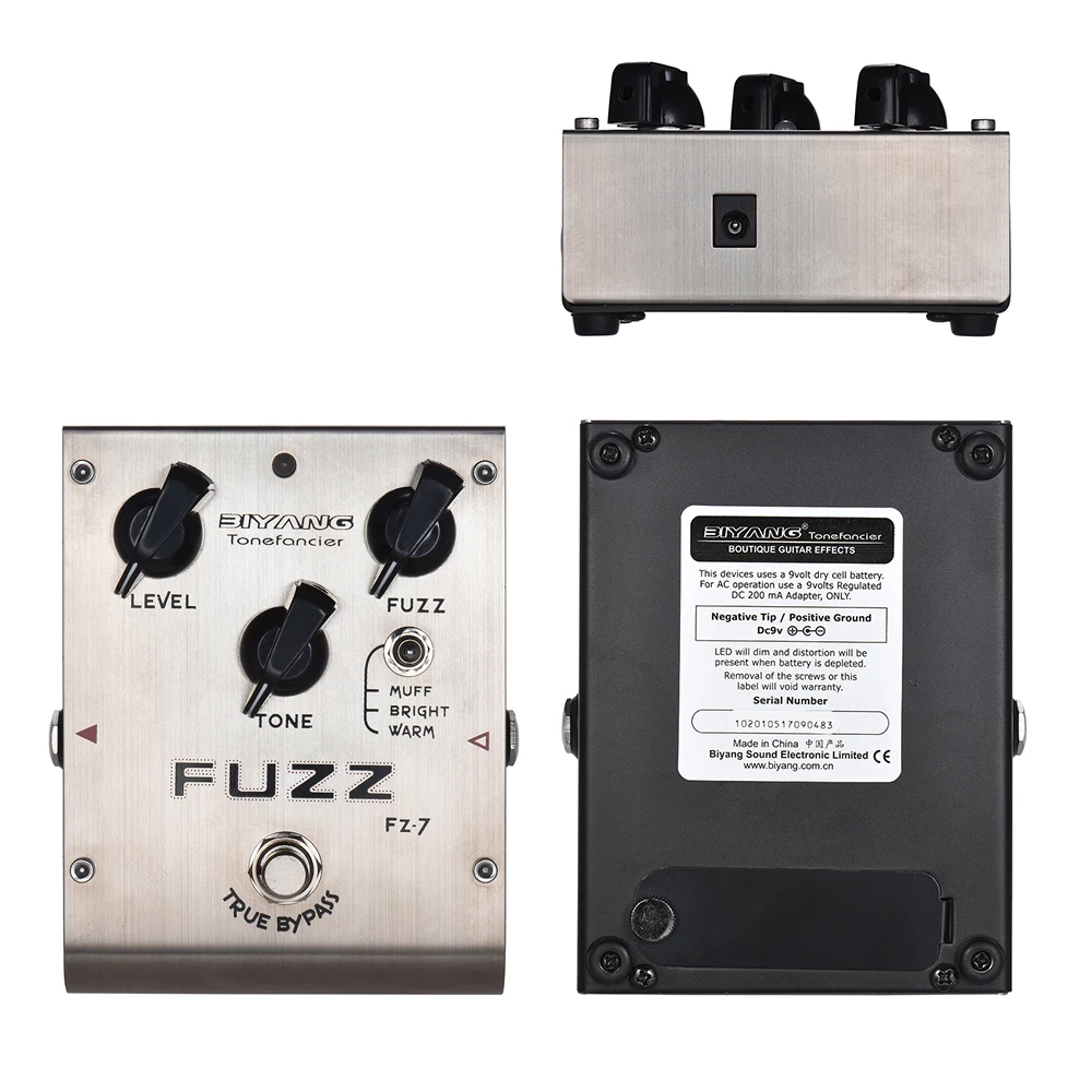 BIYANG FZ-7 Tonefacier Series 3 Modes Fuzz Guitar Effect Pedal True Bypass Full Metal Shell