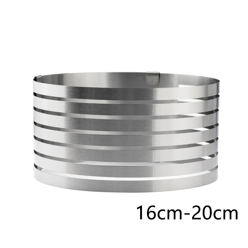 03 Adjustable Stainless Steel Ring Cake Layer Cut Baking Tool Round Square Shape Retractable Mold Bread Cake slicer Layered - Цвет: 03