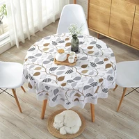 pvc lace round table cloth nordic printed table mat antiscalding heat insulation home decoration mat 137cm