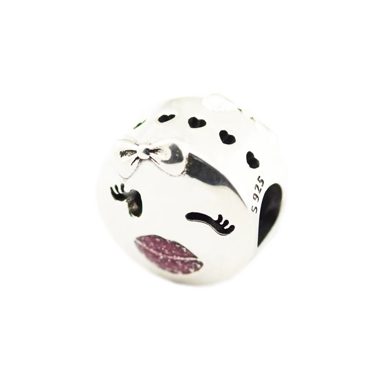 QANDOCCI DIY подходит для браслетов Pandora Подвески игривый подвеска Wink розовые