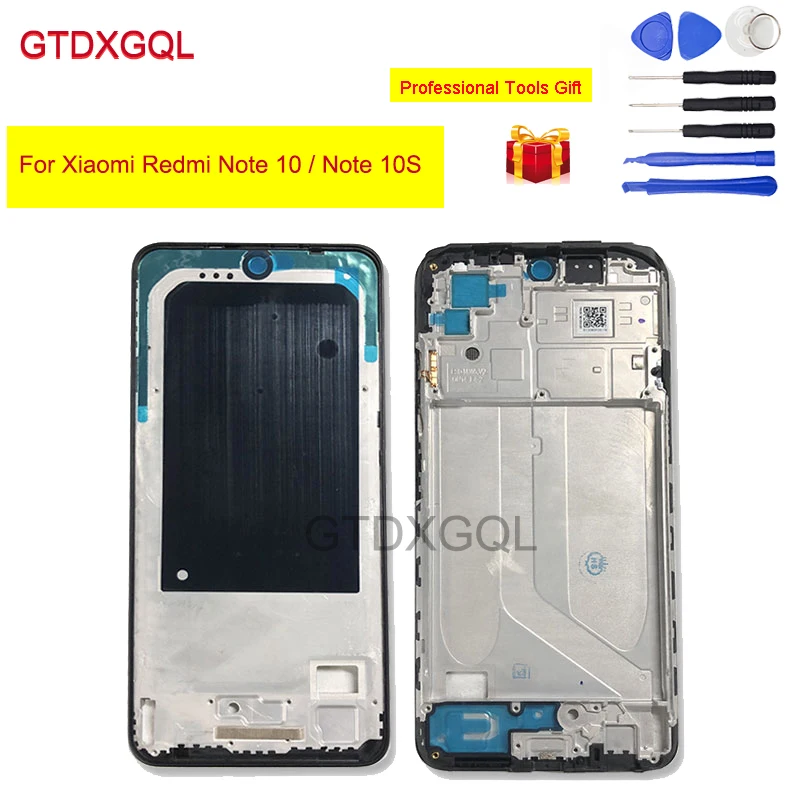 

For Xiaomi Redmi Note 10 / Note 10S Middle Frame Black Front Frame Housing Cover Repair Spair Parts