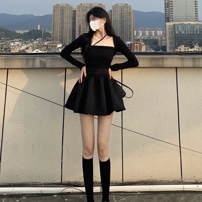 Осенние корейские платья 2021 новый стиль Чистый желание сексуальный тонкий