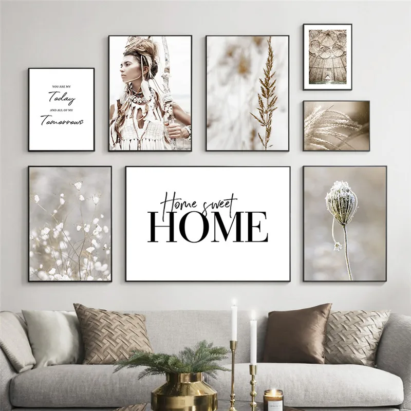 Дикой женщины завода пшеницы дома цитаты плакат картины на холсте с принтом