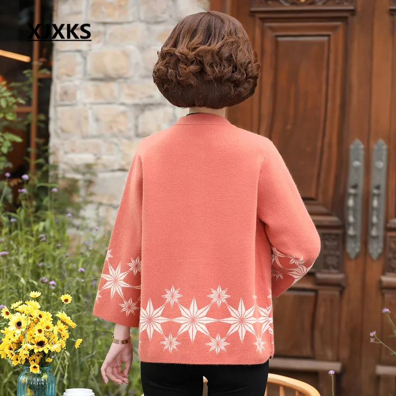 XJXKS 2020 Новая мода seven point sleeves женский свитер пальто Высокое качество удобная