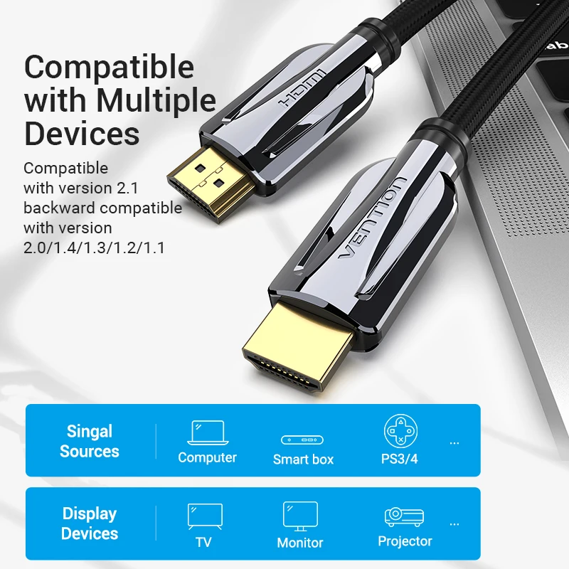 Кабель Vention HDMI 2 1 8K 60 Гц 48 Гбит/с полоса пропускания кабель для разветвителя Apple TV PS4