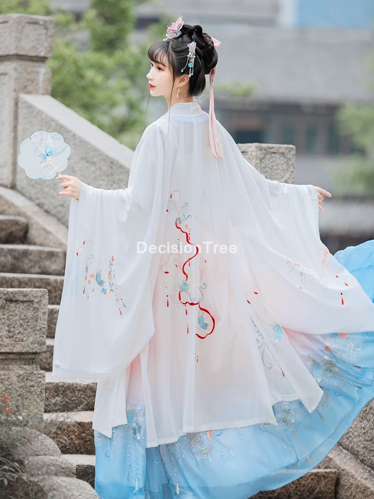 2021 волшебный Древний китайский костюм hanfu платье для женщин с вышивкой в ретро