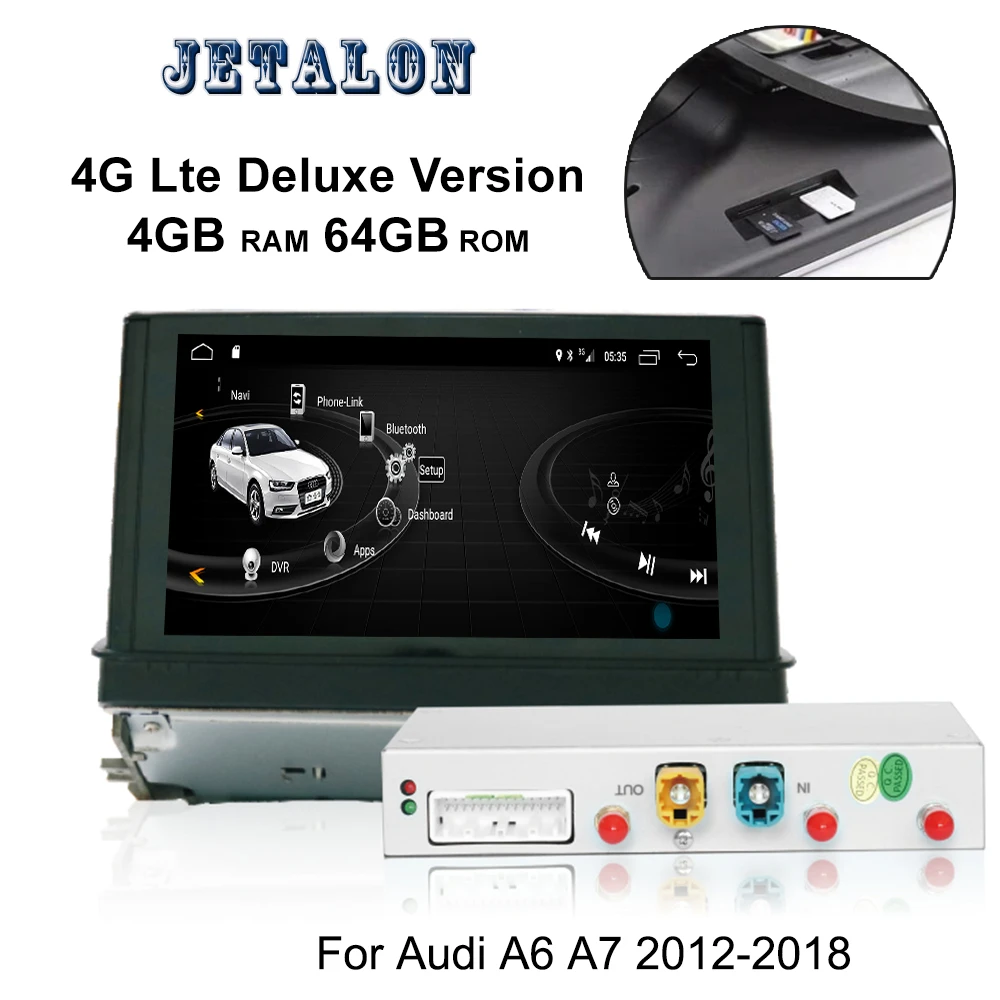 Автомобильная Мультимедийная система 4G 4 + 64 ГБ Android 9 0 GPS для Audi A6 A7 A6L 2012 2015 2016 2013