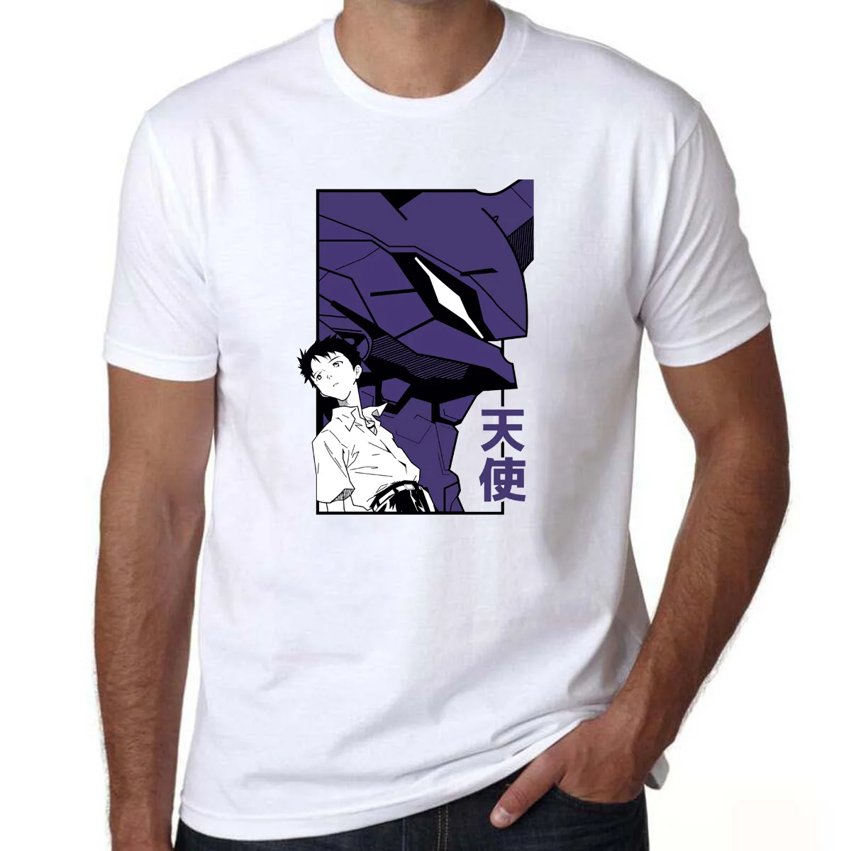 

Fashion Japanese Anime New Evangelion EVA01 Art Print Top Tees Summer Casual Short Sleeve O-neck Cotton T-Shirts Cosplay For Men