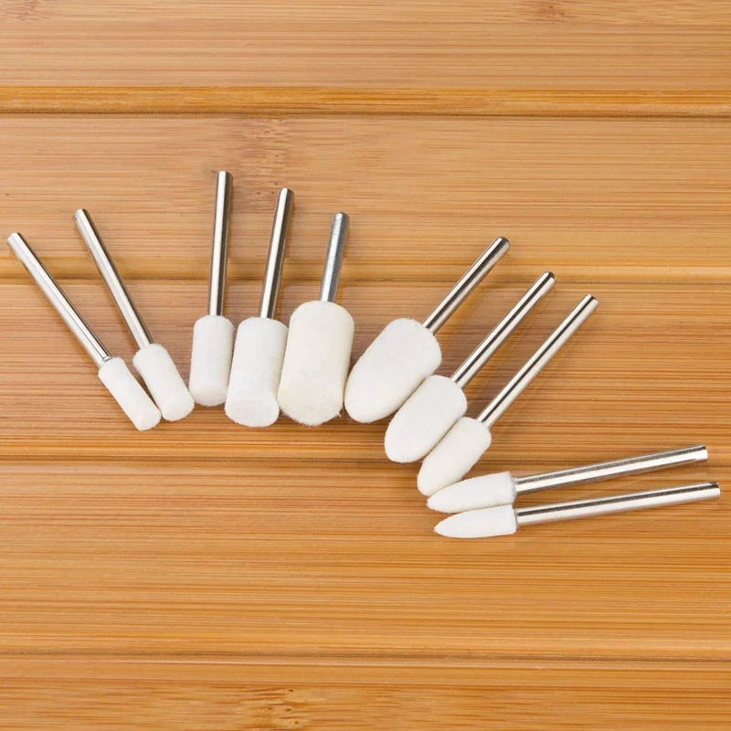 

100PCS Wool Felt Mandrel Mounted Grinding Polishing Buffing Bits Polishing Watch Jewelry Accessories Attachment