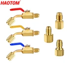 Компактный шаровой клапан, угловой, для системы кондиционирования воздуха, 6 шт., 14 дюйма, для R410A, R134A, R12, R22, адаптер переменного тока, отопления, адаптер вакуумного насоса