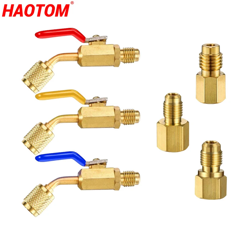 6 шт система кондиционирования воздуха угловой компактный шаровой клапан 1/4