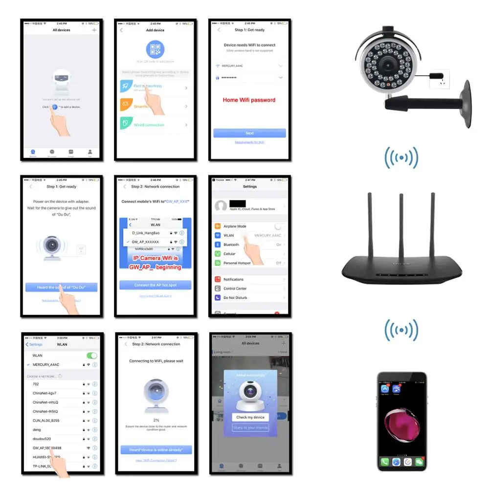 1080p cctv безопасности IP камера беспроводной HD wifi ir 2MP Крытый Открытый p2p наблюдение ONVIF улица 720P cam пуля yoosee