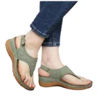 Сандалии женские на платформе, повседневные пляжные босоножки на танкетке, с застежкой, на каблуке, шлепанцы, лето 2021