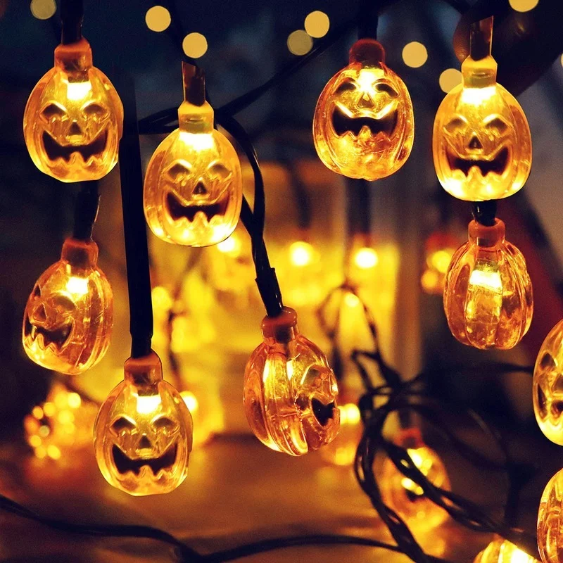 

Halloween Pumpkin Lantern Festoon Solar Led Light Outdoor Led Lights String Fairy Light Garden Decoration Outdoor Street Garland