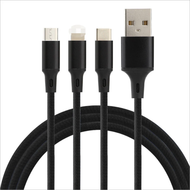 3 в 1 USB кабель для iphone6 или выше и type-C Micro Для HUAWEI samsung oppo vivo быстро затвердевающий |