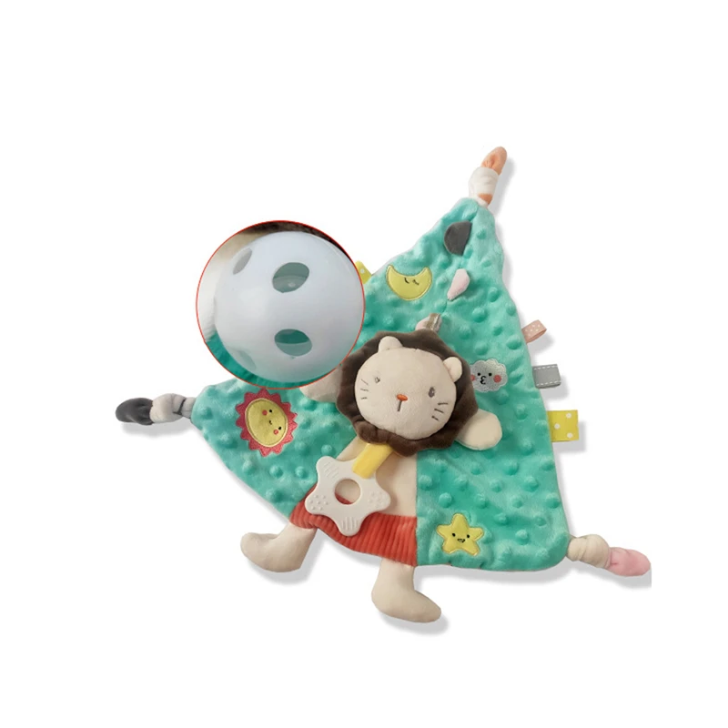 Unisex Baby Saliva Towel Teethers Super Soft Snuggle Toy Newborn Security Blanket with Animal Attached Triangular Scarf | Мать и ребенок