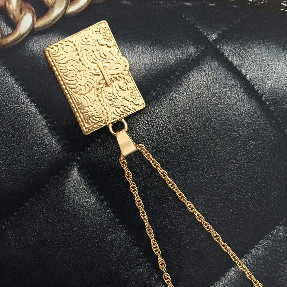 Новое поступление модное Золотое Ожерелье Подвеска-книга для женщин и девушек