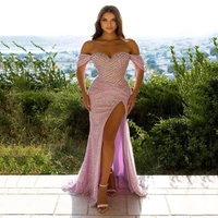 2022 new sexy long evening dresses sequins beads sleeveless dresses party prom gowns for women 100 real photos
