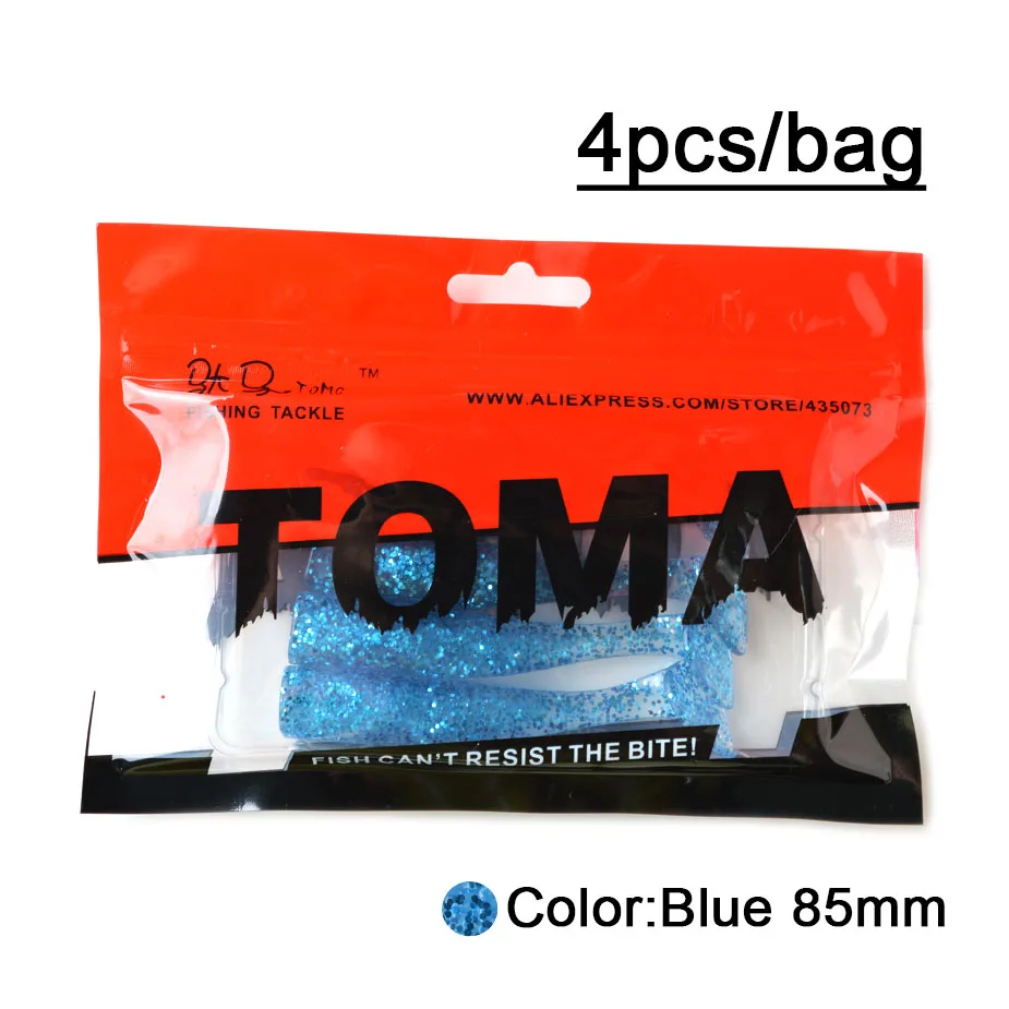 Blue tail 4pcs TOMA, новинка, черная блесна, джиг, приманка для рыбалки, мягкая, щука, приманка, 14 г, 21 г, 2 крючка, бас, рыбалка на сельдь, Мягкая приманка, лодка, код, морская приманка - Цвет: Blue tail 4pcs
