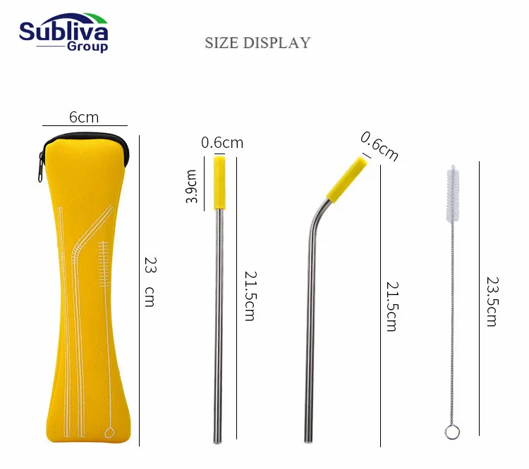 6 шт./компл. многоразовые соломинки из нержавеющей стали прямые согнутые с