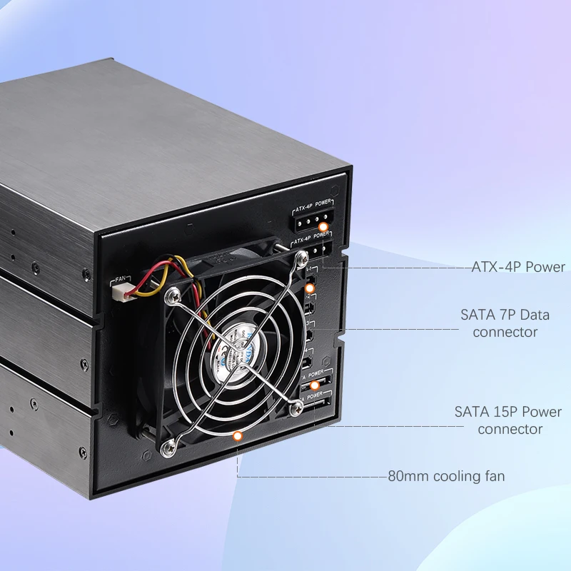 Uneatop 3.5in SATA aluminum 4-bay slots tray-less mobile rack for optical drive bay hdd Internal Backplane Enclosure