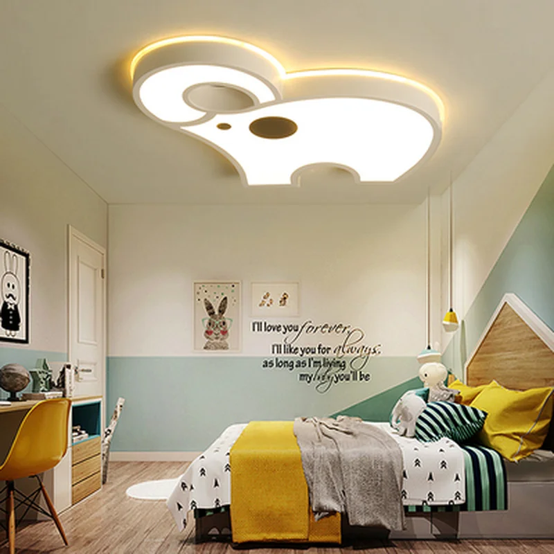 Современная светодиодная люстра в виде слона для детской комнаты стиле деко