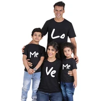 family look matching clothes fathermotherkid t shirt parent child red love letter print t shirt short sleeve pullover tops