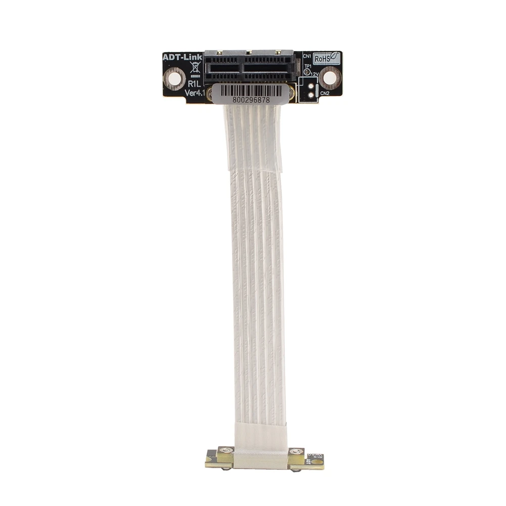 Кабель расширения PCIE 1x черный серебристый двойной 90 градусов PCI E 4 0x1 до x1 16 ГБ/Bps