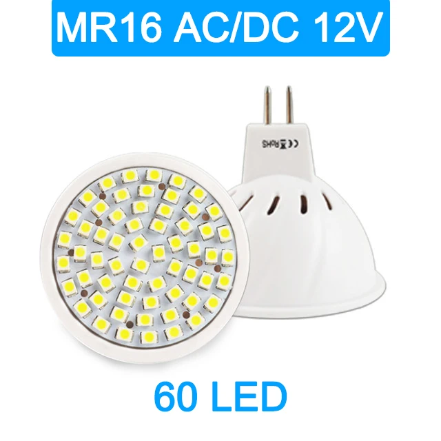 MR16 Светодиодный точечный светильник MR11 Светодиодный светильник AC 12 В 220 В 6 Вт 8 Вт SMD 2835 Светодиодный светильник Лампада Точечный светильник декоративная ампула теплый белый холодный белый - Испускаемый цвет: MR16 DC 12V