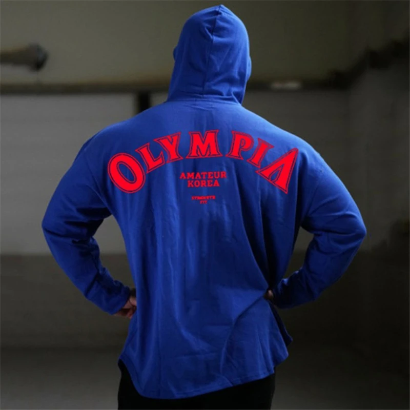 Men's Fashion Print Fitness Sport Casual Hoodie Gym Running Training Muscles Bodybuilding High Quality Cotton Jogging