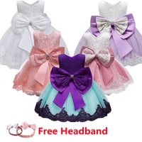 0 5t christening gown girl evening clothes bow knot baby dress lace tutu xmas dresses for infant wedding party toddler costume
