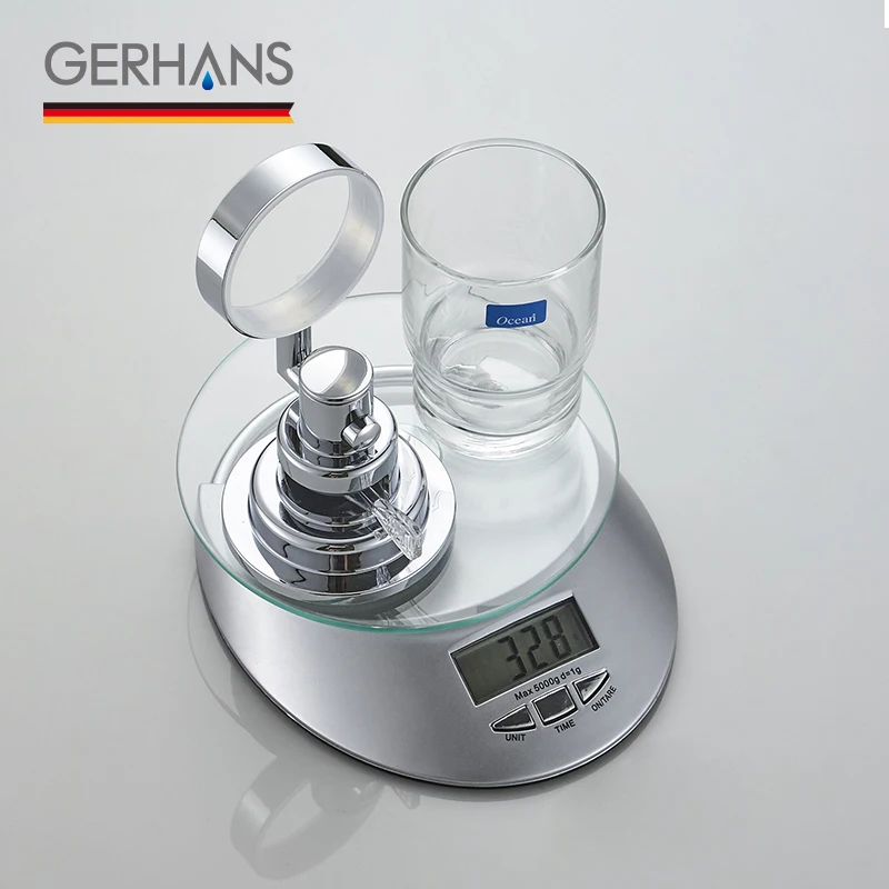 GERHANS Accessories K24006 Стакан одинарный настенный (стекло) на вакуумных присосках Цвет: