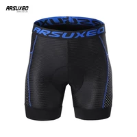 arsuxeo men cycling shorts 3d gel pad shockproof mtb bike shorts mountain bicycle shorts riding underwear breathable quick dry