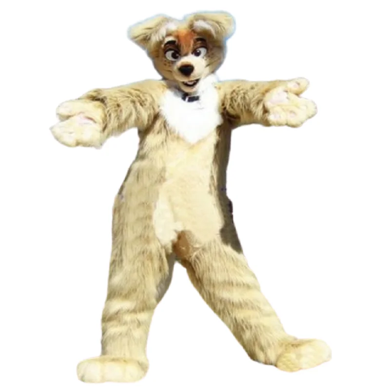 С длинным мехом с рисунком лисы собаки костюм талисмана Высокое качество Fursuit
