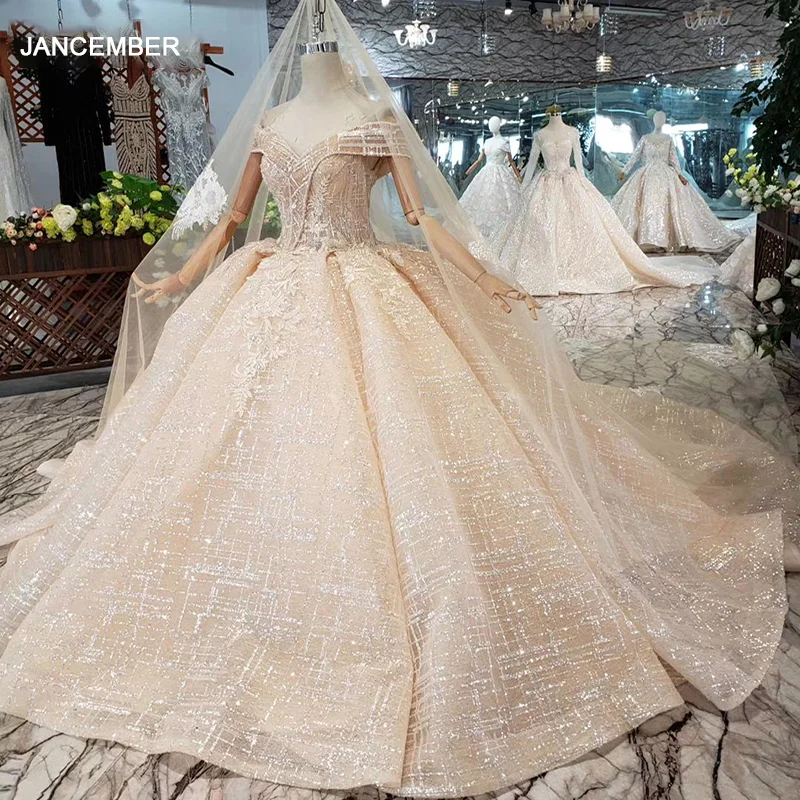 

LS11609 Ball Gown Wedding Dress 2020 Off Shoulder Sweetheart New Material Bridal Wedding Gown With Wedding Veil Vestido De Noiva