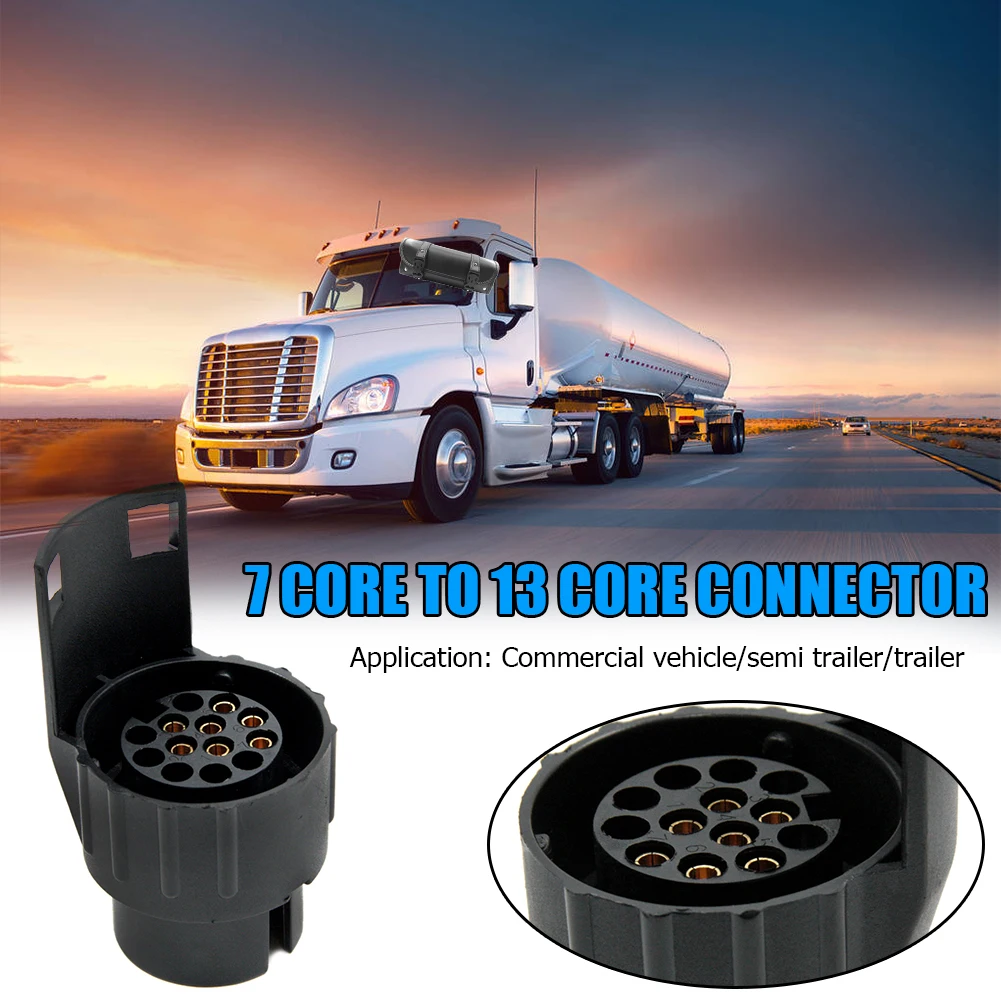 

7 Pin To 13 Pin Trailer Adapter 12V Electric Converter Trailer Wiring Connector Towing Socket Towbar Truck Caravan Accessories