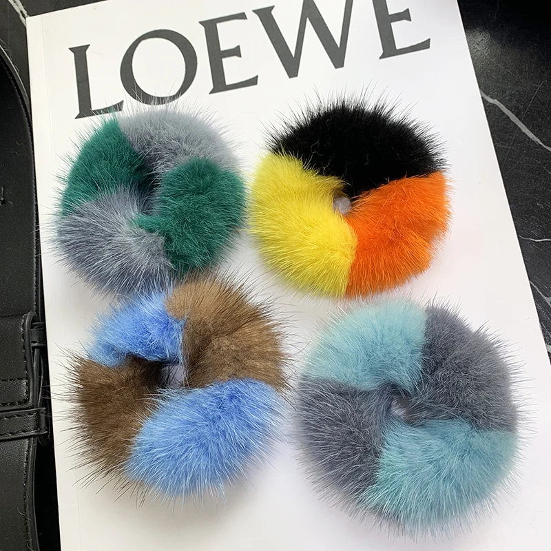 Роскошная повязка для волос из натурального меха норки держатель пушистая