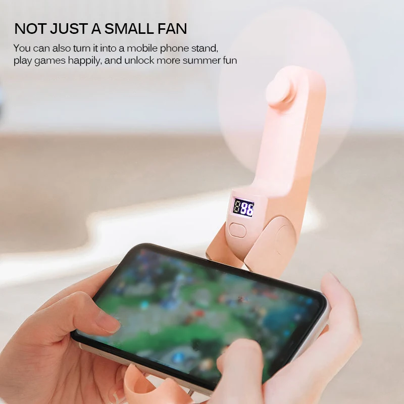 

Multifunction Mini Fan Portable Fan Adjustable Handheld Fan USB Charging Small Fan With LED Digital Display Desktop Electric Fan