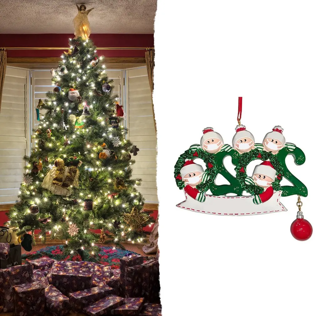 

2020 Ornament Christmas Tree Hanging Pendant DIY Name Blessing Pendant Christmas Hanging with Hand Sanitized Christmas Ornament