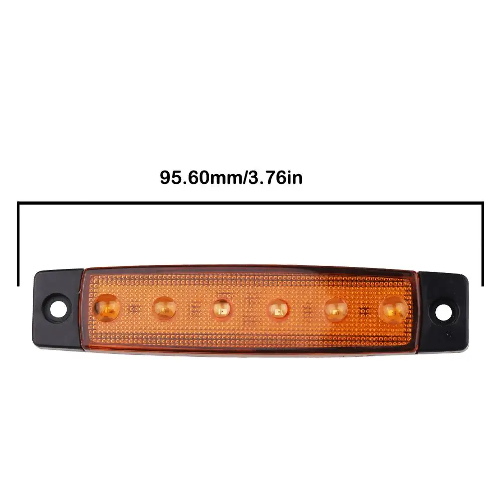 

30 Pcs 6 LED Amber Side Marker Lights, Amber Trailer Marker Lights, Rear Side Marker Lamp Amber, Led Marker Lights for Trucks