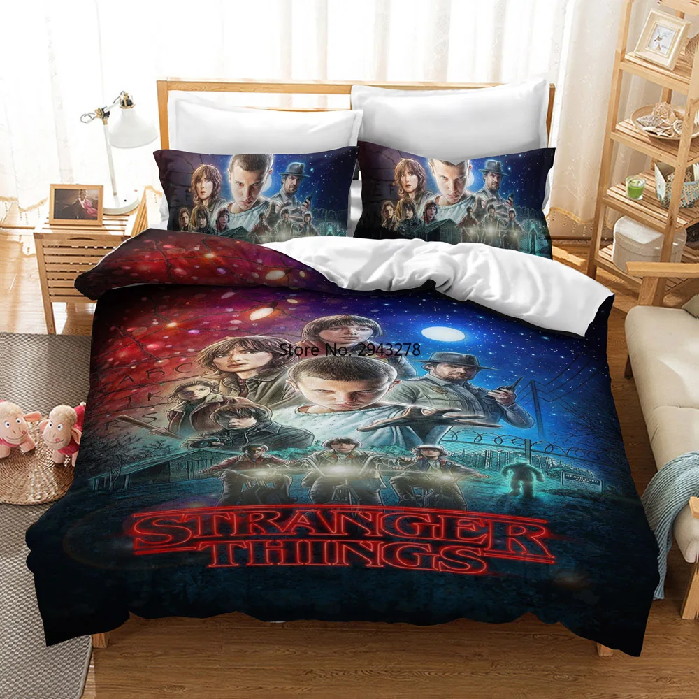 

Horror Movie 3D Hot Stranger Things Luxry Bedding Set Printed Duvet Cover Sets Twin Full Queen King Size Dropshipping Home